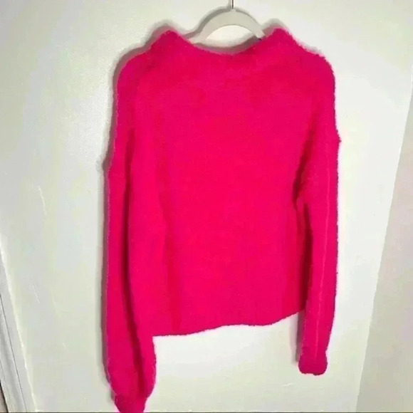 NWT Something Navy Miranda Roll-Neck Wool Mohair Blend Sweater Fuchsia Size M - Picture 7 of 9